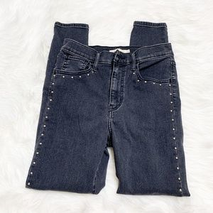 Levi’s Mile High Super Skinny Studded Washed Black